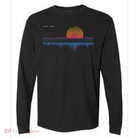 Retrowave Synthwave Vaporwave Sunset Aesthetic Comfort Colors Heavyweight Long Sleeve T-Shirt thumb 0