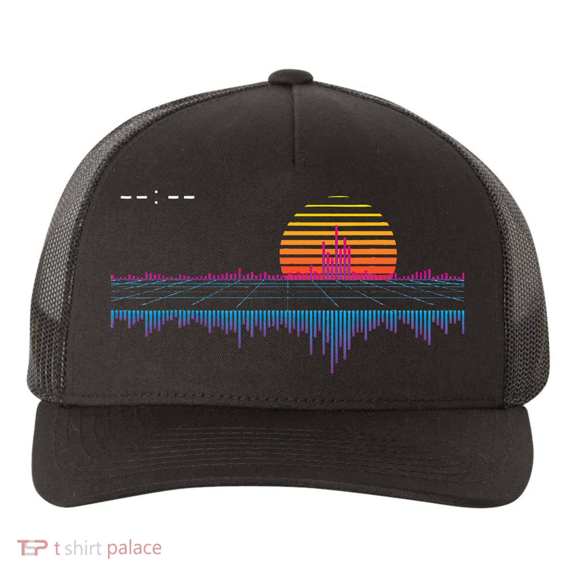 Retrowave Synthwave Vaporwave Sunset Aesthetic Yupoong Adult 5-Panel Trucker Hat