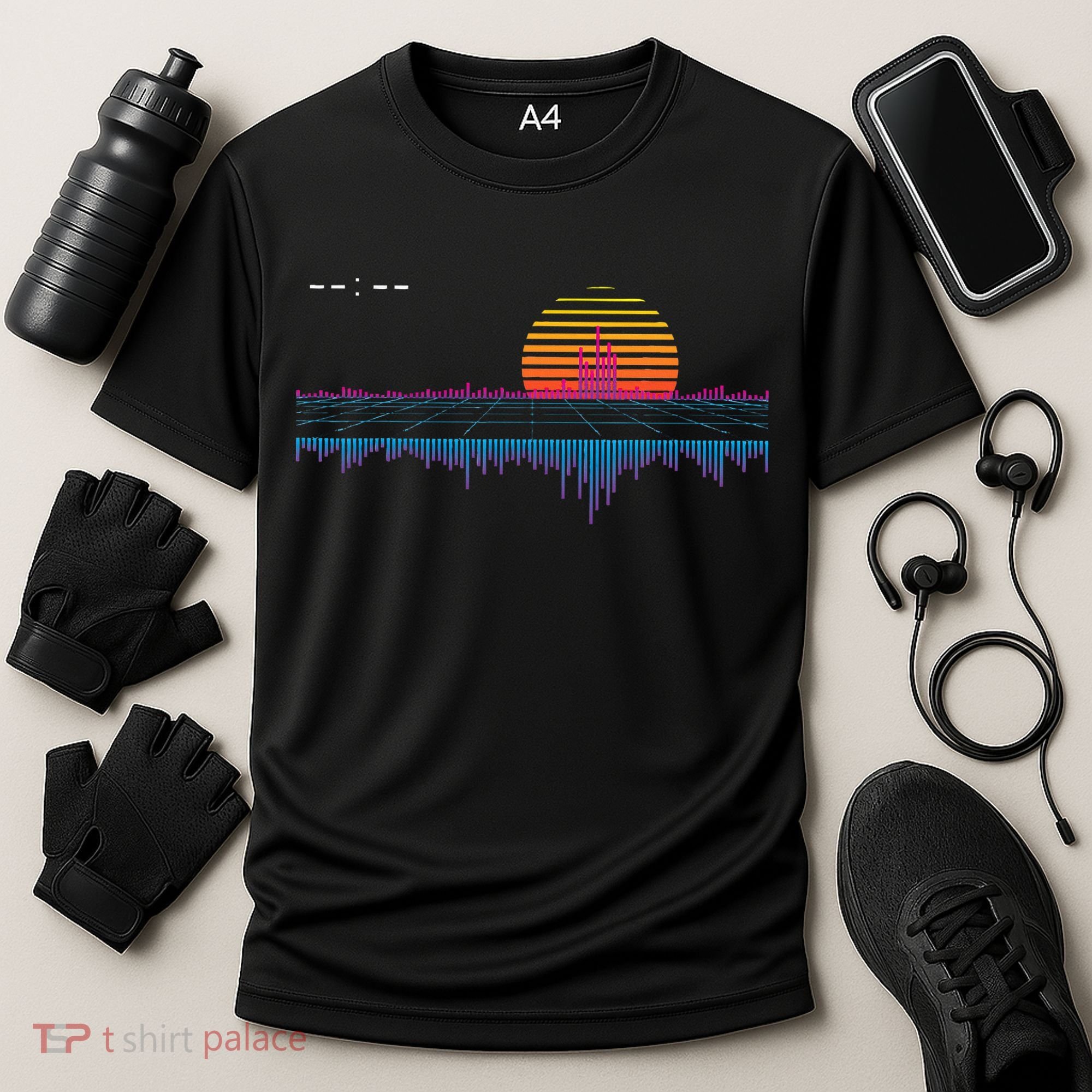 Retrowave Synthwave Vaporwave Sunset Aesthetic Cooling Performance Crew T-Shirt
