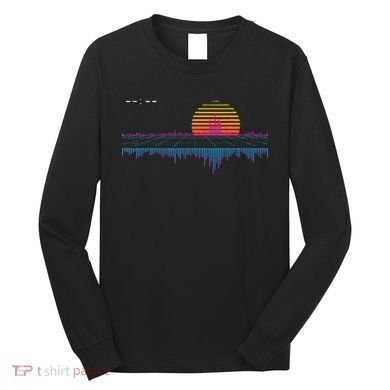 Retrowave Synthwave Vaporwave Sunset Aesthetic Long Sleeve Shirt