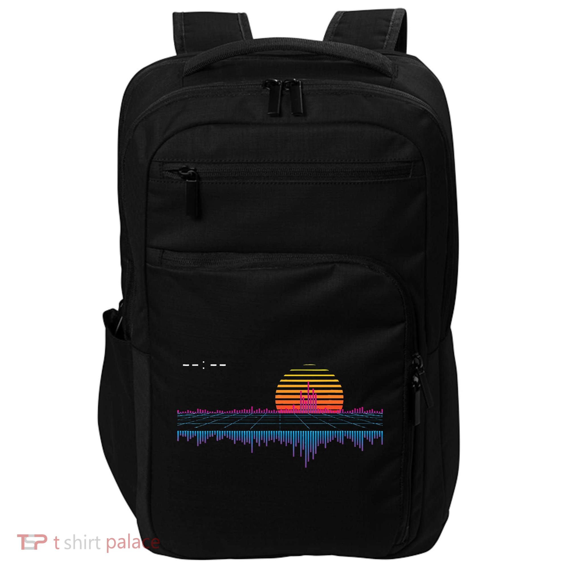Retrowave Synthwave Vaporwave Sunset Aesthetic Impact Tech Backpack