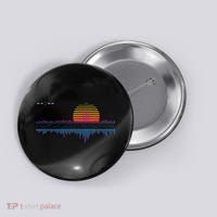 Retrowave Synthwave Vaporwave Sunset Aesthetic Button thumb 0