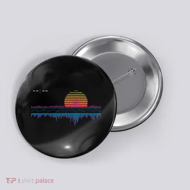 Retrowave Synthwave Vaporwave Sunset Aesthetic Button