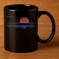 Retrowave Synthwave Vaporwave Sunset Aesthetic 11oz C Handle Ceramic Mug thumb 3