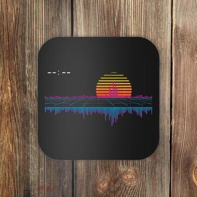 Retrowave Synthwave Vaporwave Sunset Aesthetic Coaster