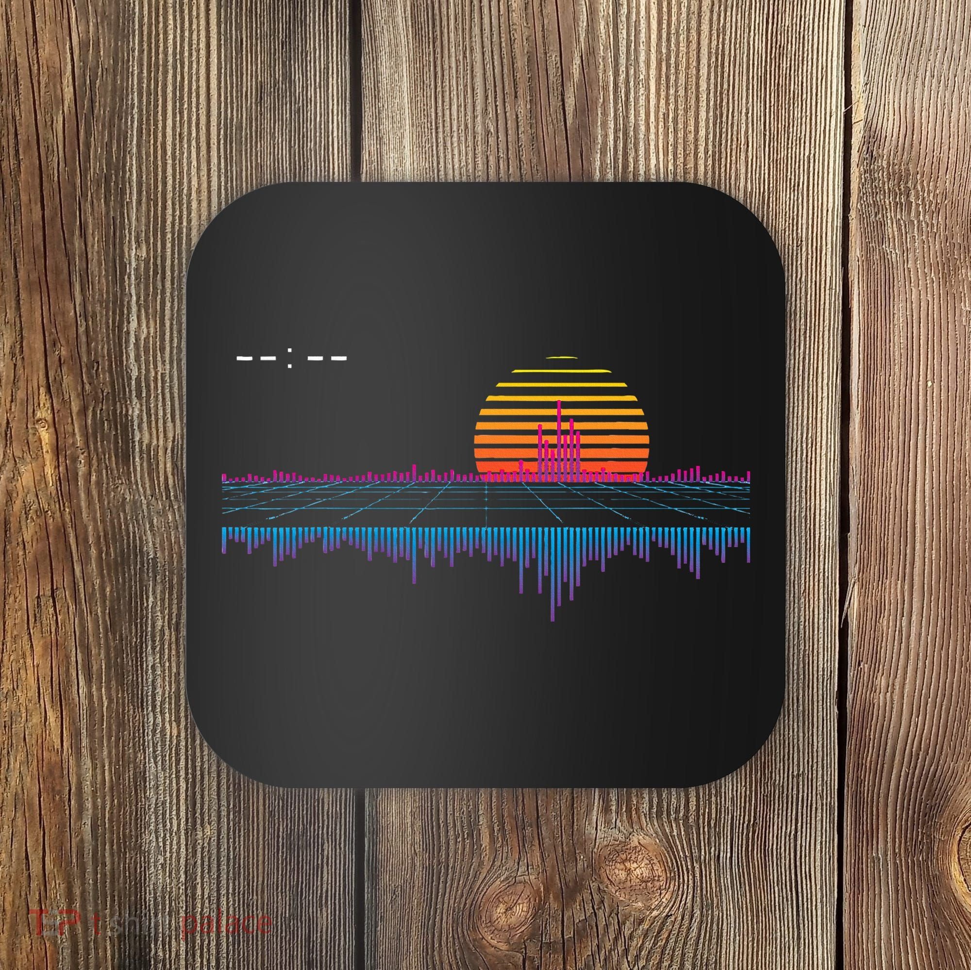 Retrowave Synthwave Vaporwave Sunset Aesthetic Coaster