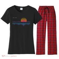 Retrowave Synthwave Vaporwave Sunset Aesthetic Women's Flannel Pajama Set thumb 0