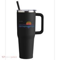 Retrowave Synthwave Vaporwave Sunset Aesthetic 40oz Vacuum Insulated Stainless Steel Travel Tumbler thumb 0
