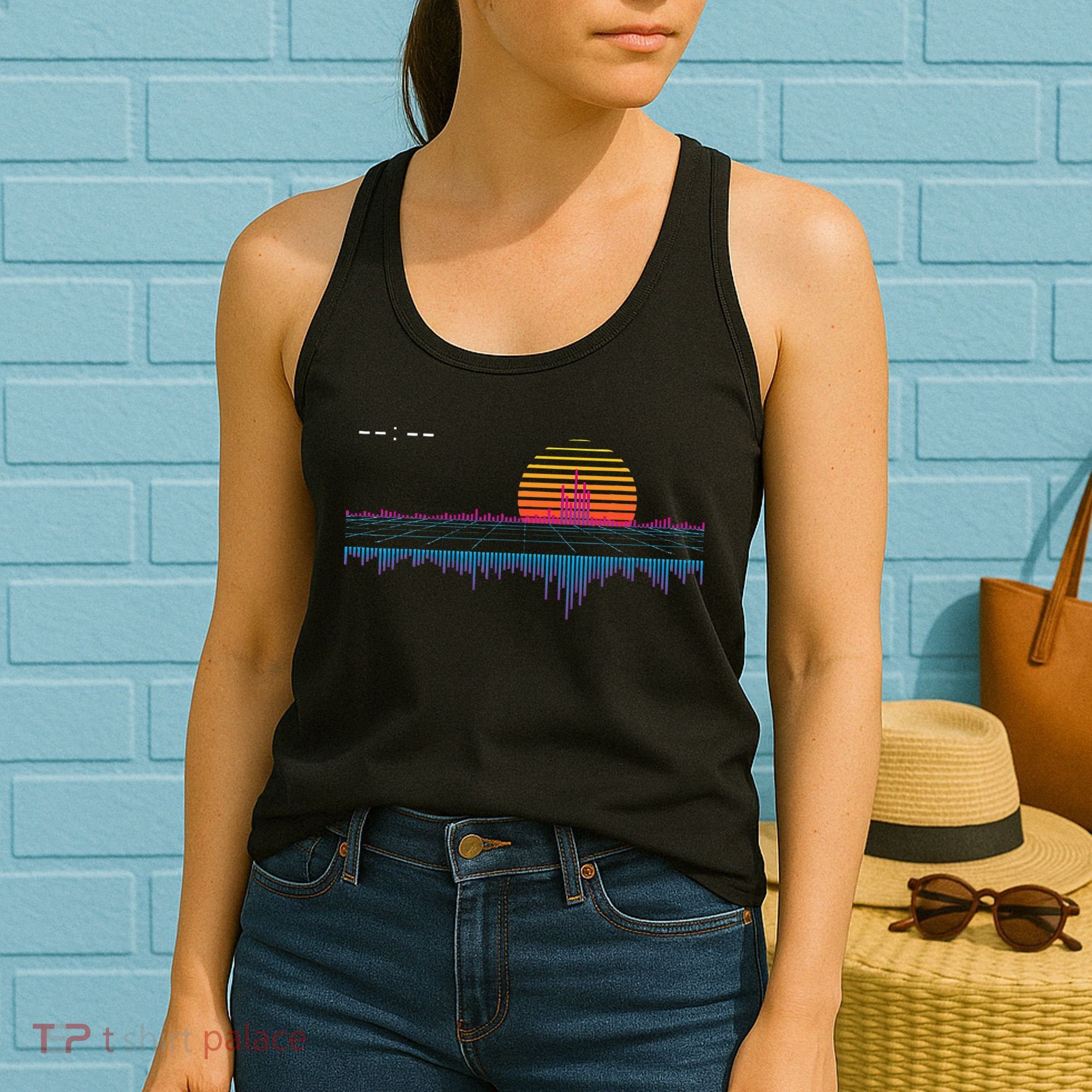 Retrowave Synthwave Vaporwave Sunset Aesthetic Women's Tank Top