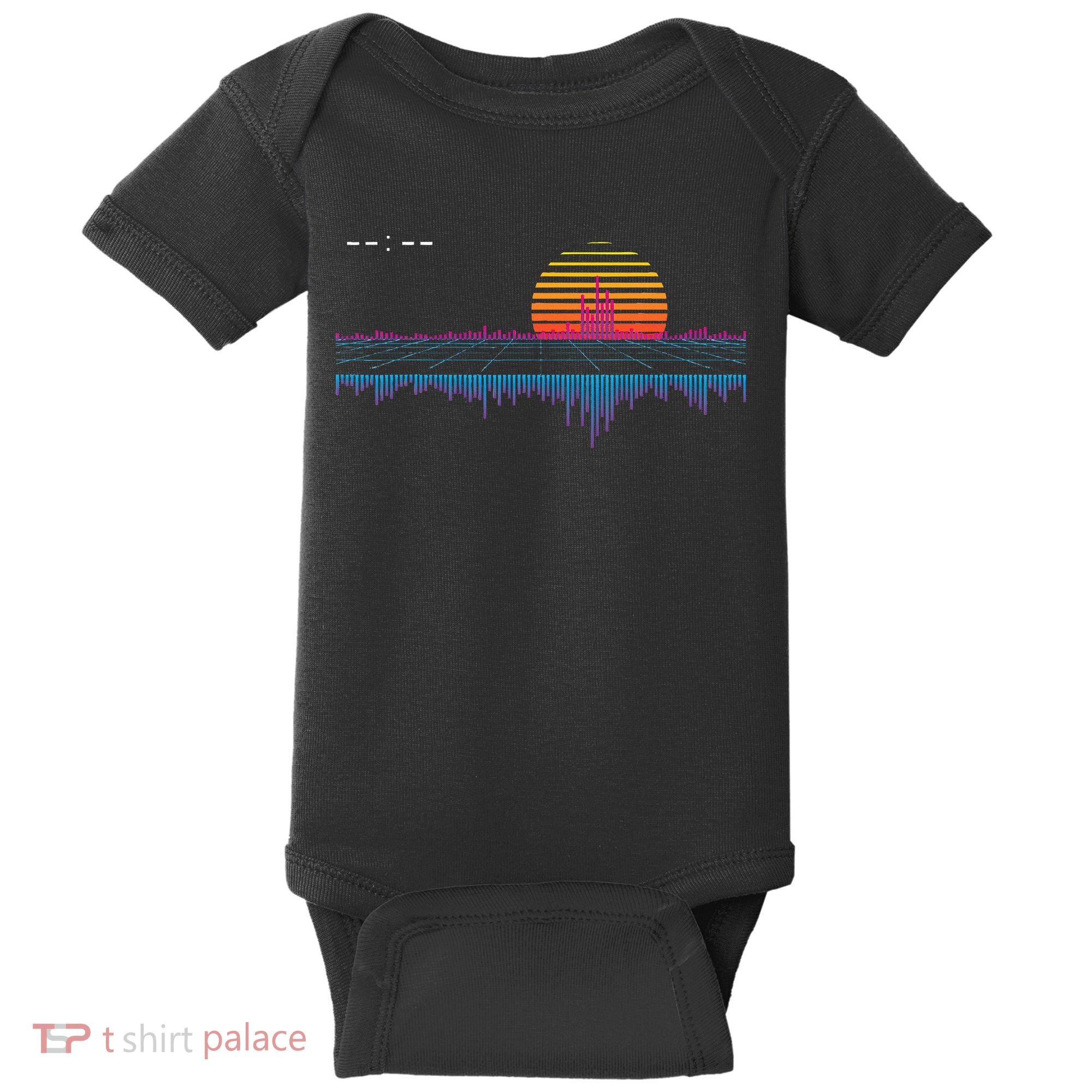 Retrowave Synthwave Vaporwave Sunset Aesthetic Baby Bodysuit