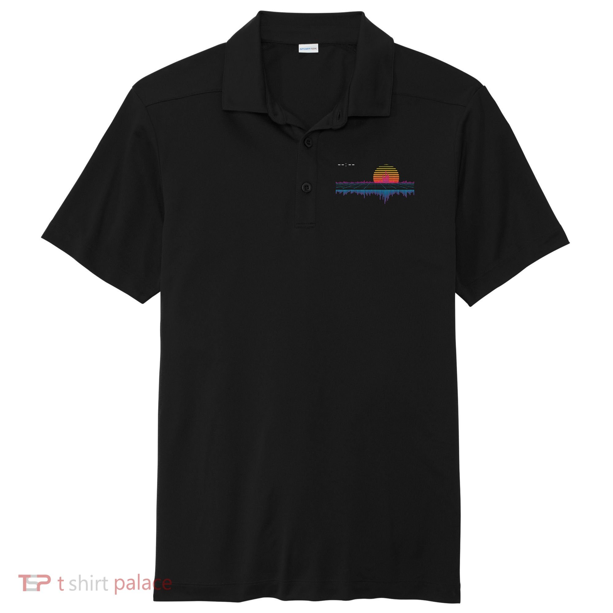Retrowave Synthwave Vaporwave Sunset Aesthetic Sport-Tek Posi-UV Pro Polo