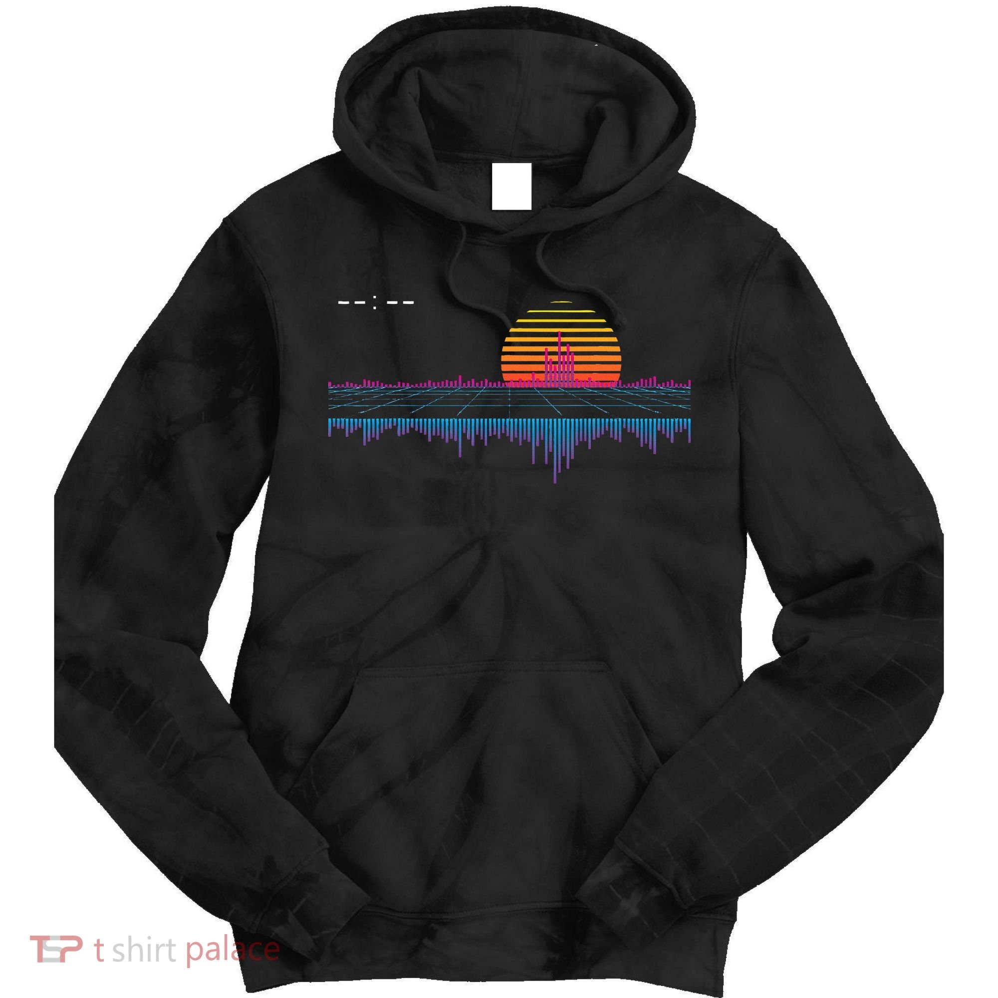 Retrowave Synthwave Vaporwave Sunset Aesthetic Tie Dye Hoodie