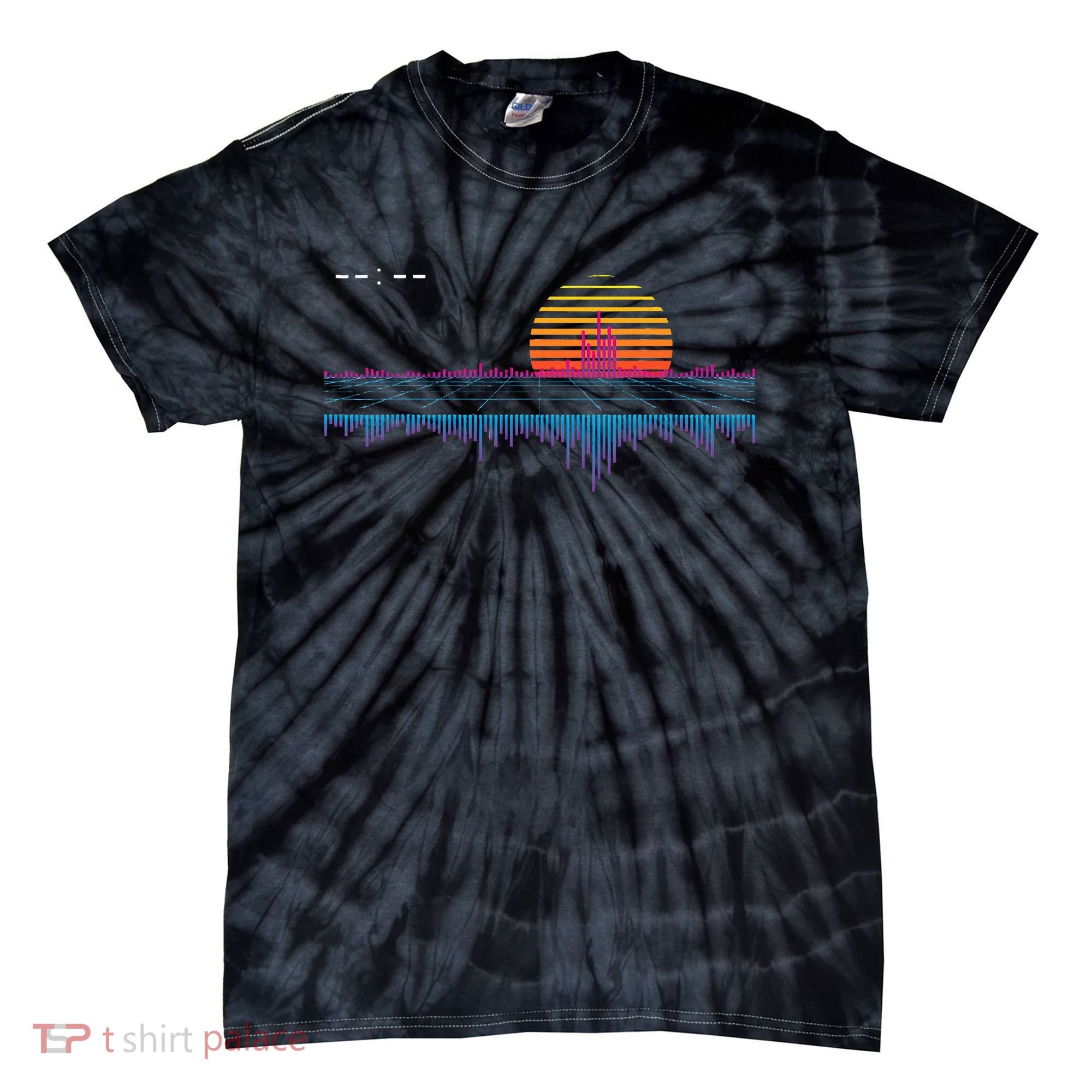 Retrowave Synthwave Vaporwave Sunset Aesthetic Tie-Dye T-Shirt