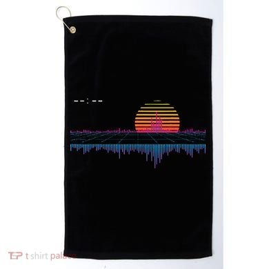 Retrowave Synthwave Vaporwave Sunset Aesthetic Golf Towel