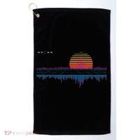 Retrowave Synthwave Vaporwave Sunset Aesthetic Golf Towel thumb 0