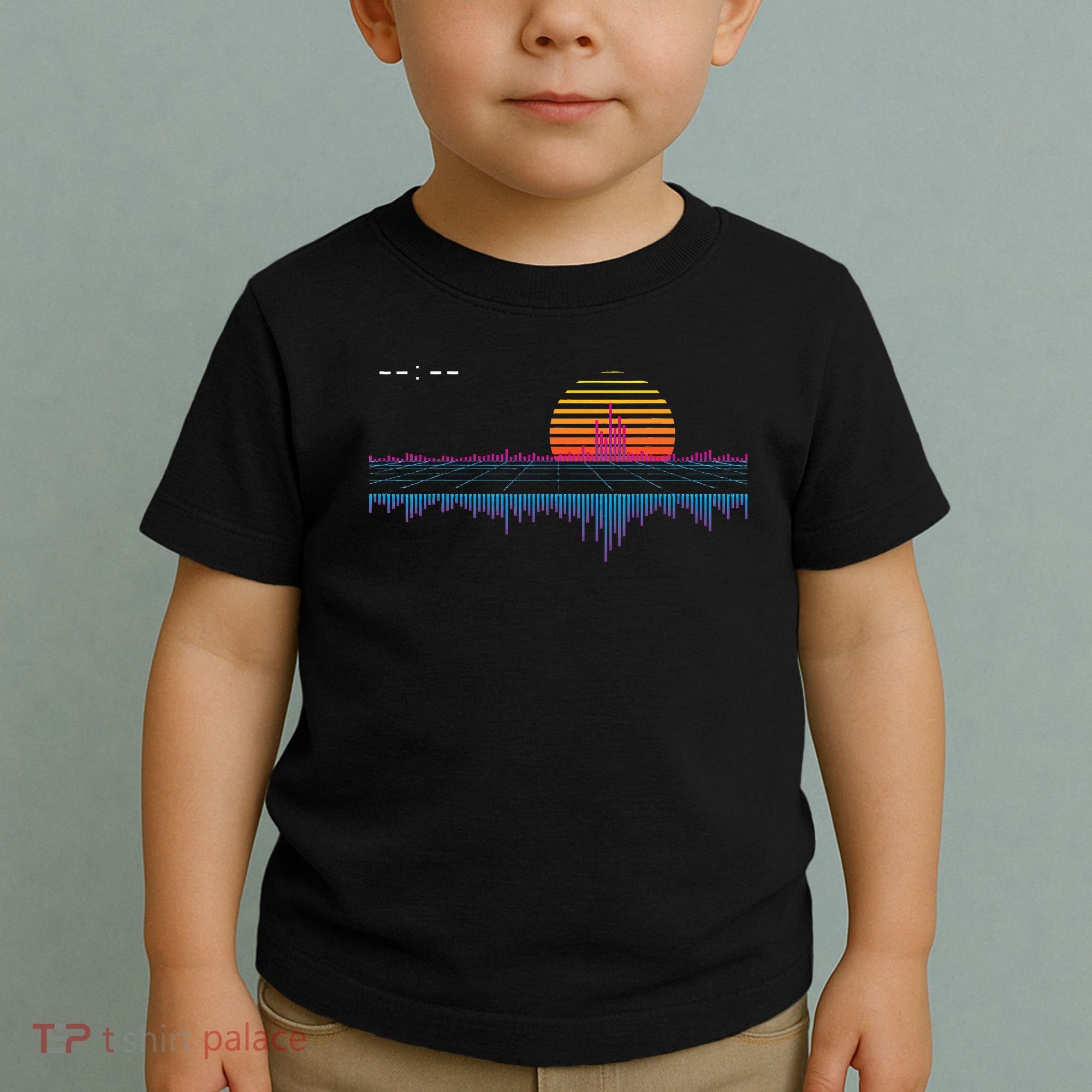 Retrowave Synthwave Vaporwave Sunset Aesthetic Toddler T-Shirt