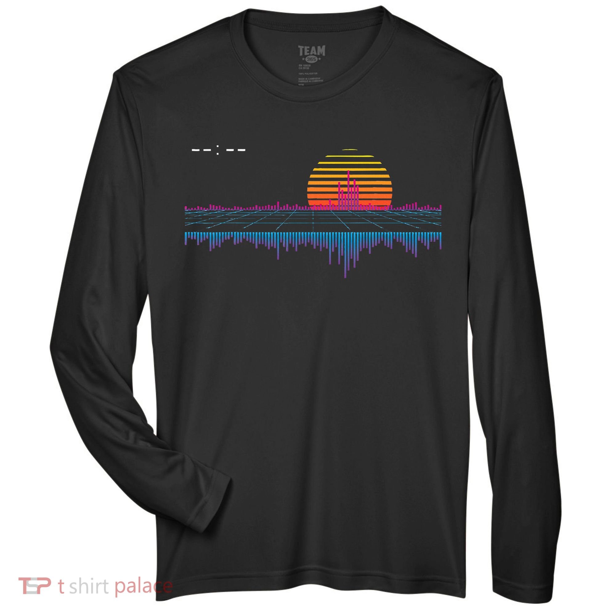 Retrowave Synthwave Vaporwave Sunset Aesthetic Zone Performance Long-Sleeve T-Shirt