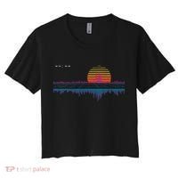Retrowave Synthwave Vaporwave Sunset Aesthetic Women's Crop Top Tee thumb 0