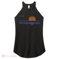 Retrowave Synthwave Vaporwave Sunset Aesthetic Women's Perfect Tri Rocker Tank thumb 0