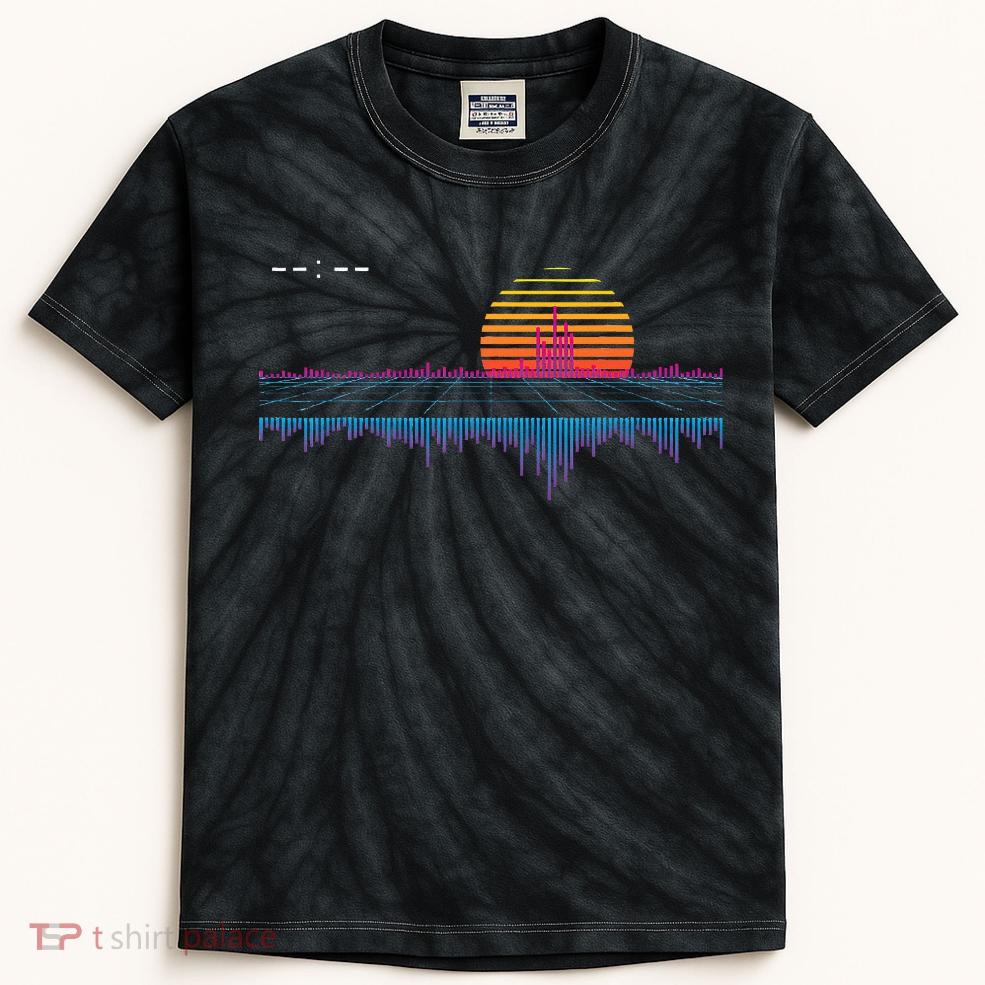 Retrowave Synthwave Vaporwave Sunset Aesthetic Kids Tie-Dye T-Shirt