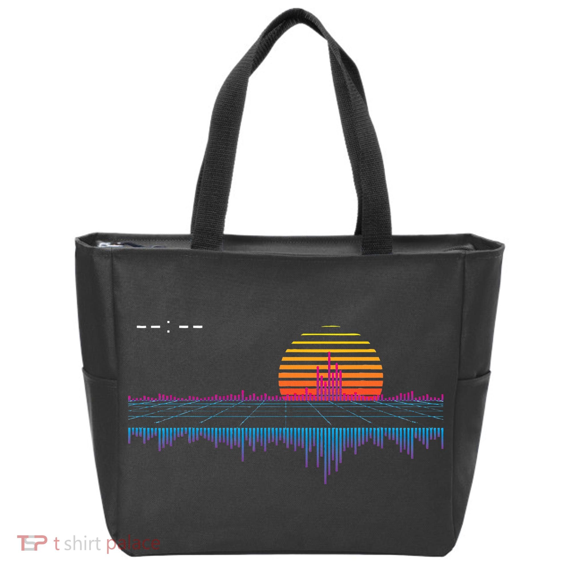 Retrowave Synthwave Vaporwave Sunset Aesthetic Tote Bag