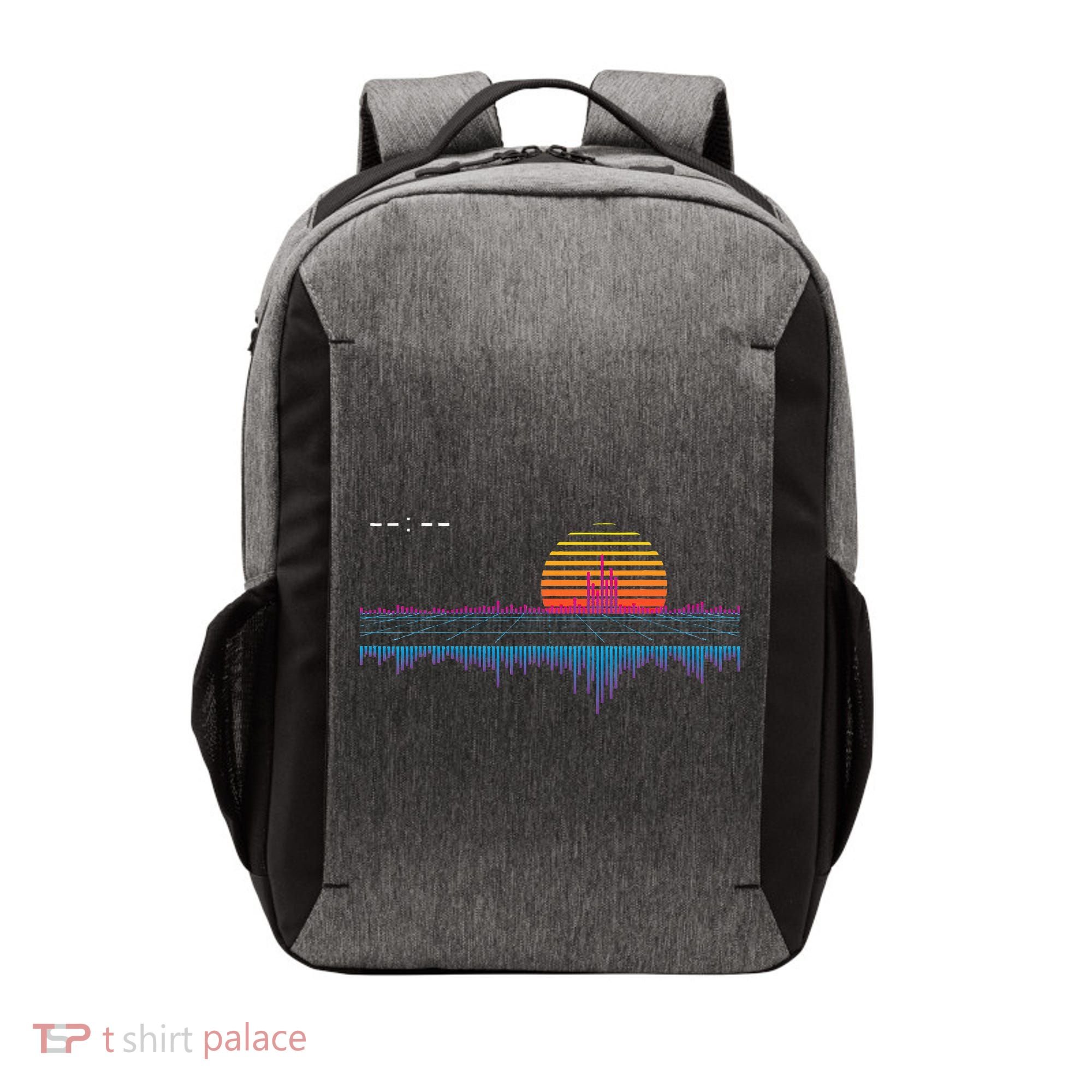 Retrowave Synthwave Vaporwave Sunset Aesthetic Vector Backpack