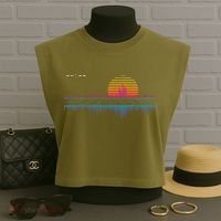Retrowave Synthwave Vaporwave Sunset Aesthetic Garment-Dyed Women's Muscle Tee thumb 3