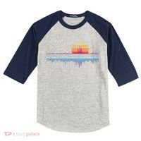 Retrowave Synthwave Vaporwave Sunset Aesthetic Kids Colorblock Raglan Jersey thumb 0