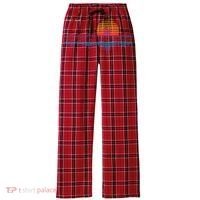 Retrowave Synthwave Vaporwave Sunset Aesthetic Women's Flannel Plaid Pajama Pants thumb 0