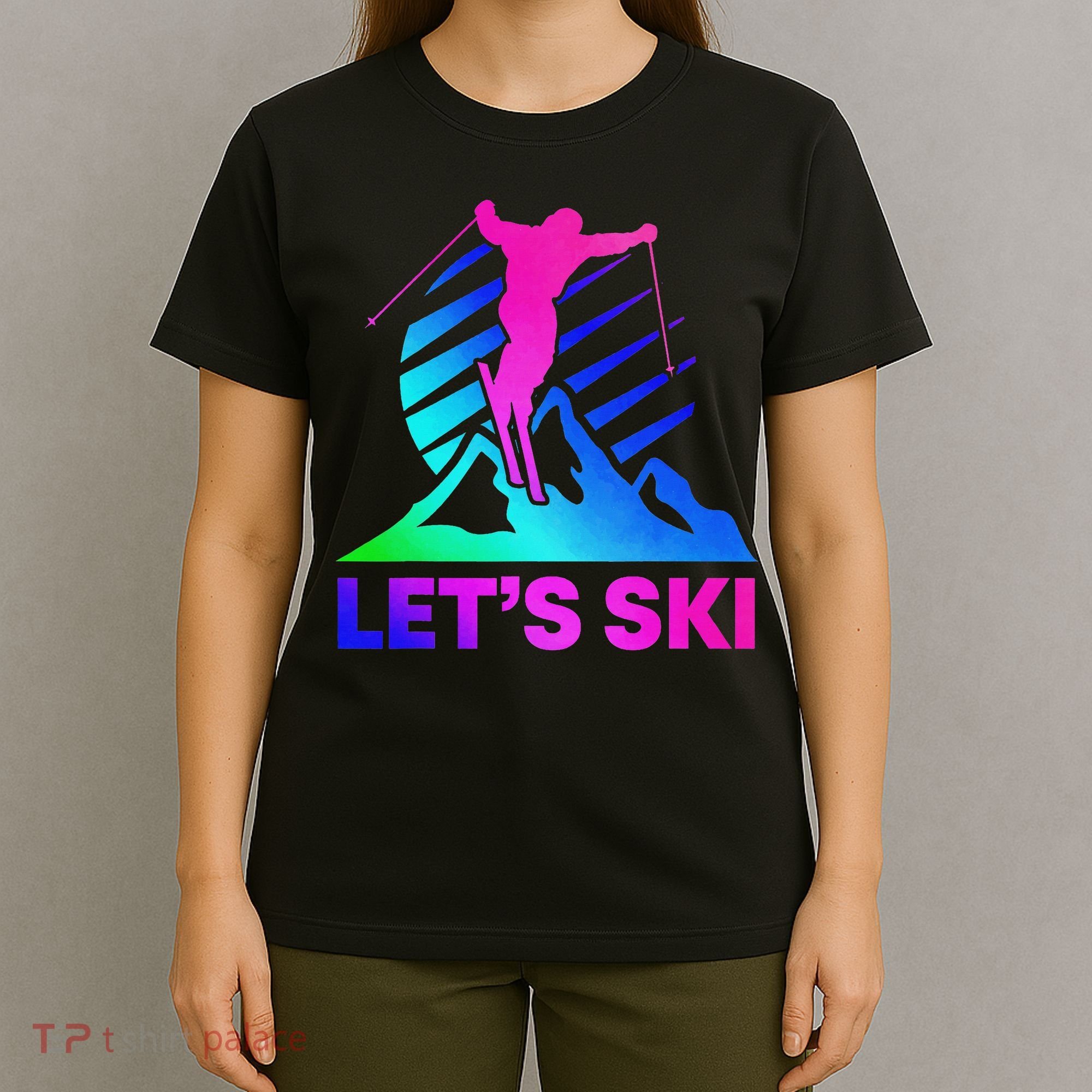 Retro Ski Vintage 80s 90s Skiing Outfit T-Shirt