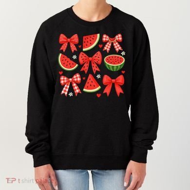 Retro Summer Vibes Coquette Bow Watermelon Summer Vacation Women's Sweatshirt