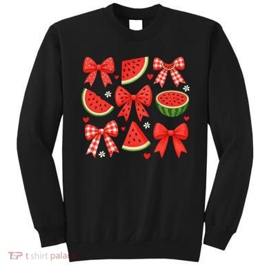 Retro Summer Vibes Coquette Bow Watermelon Summer Vacation Sweatshirt