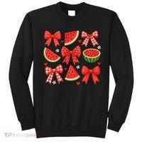 Retro Summer Vibes Coquette Bow Watermelon Summer Vacation Sweatshirt thumb 0