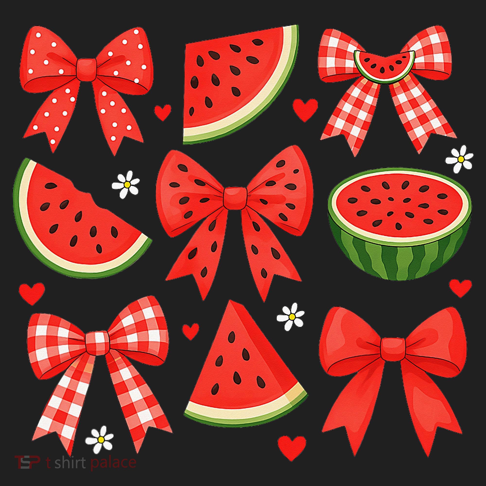 Retro Summer Vibes Coquette Bow Watermelon Summer Vacation Beanie