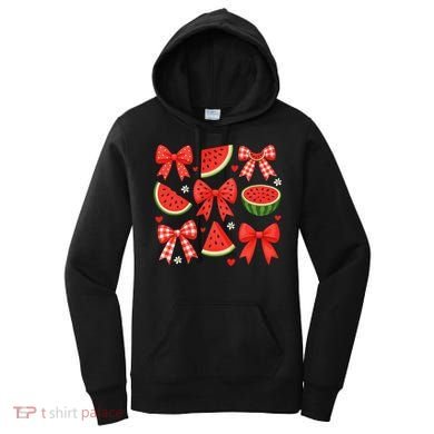 Retro Summer Vibes Coquette Bow Watermelon Summer Vacation Women's Hoodie