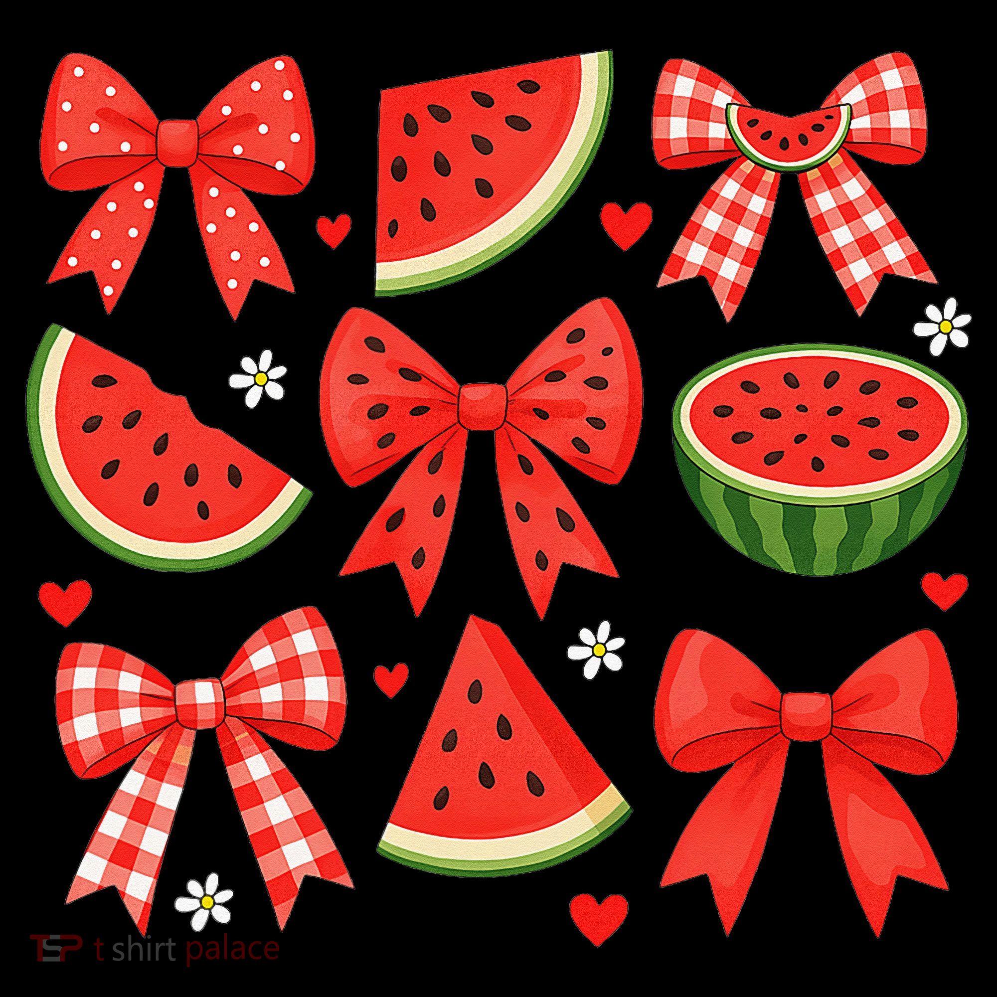 Retro Summer Vibes Coquette Bow Watermelon Summer Vacation Women's Hoodie