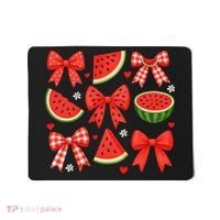 Retro Summer Vibes Coquette Bow Watermelon Summer Vacation Mousepad thumb 0