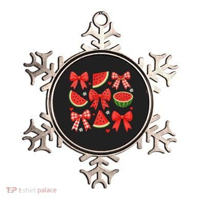 Retro Summer Vibes Coquette Bow Watermelon Summer Vacation Ornament
