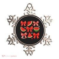 Retro Summer Vibes Coquette Bow Watermelon Summer Vacation Ornament thumb 0