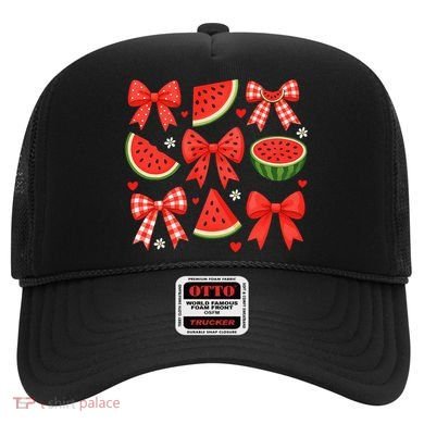 Retro Summer Vibes Coquette Bow Watermelon Summer Vacation Hat