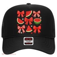 Retro Summer Vibes Coquette Bow Watermelon Summer Vacation Hat thumb 0