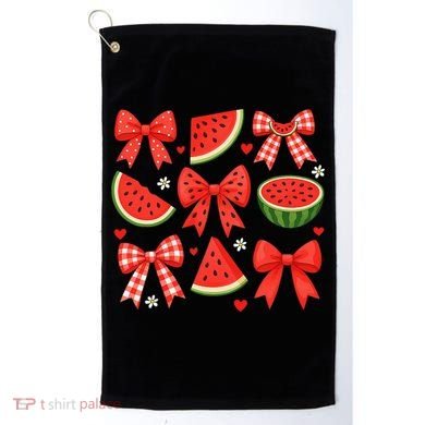 Retro Summer Vibes Coquette Bow Watermelon Summer Vacation Golf Towel