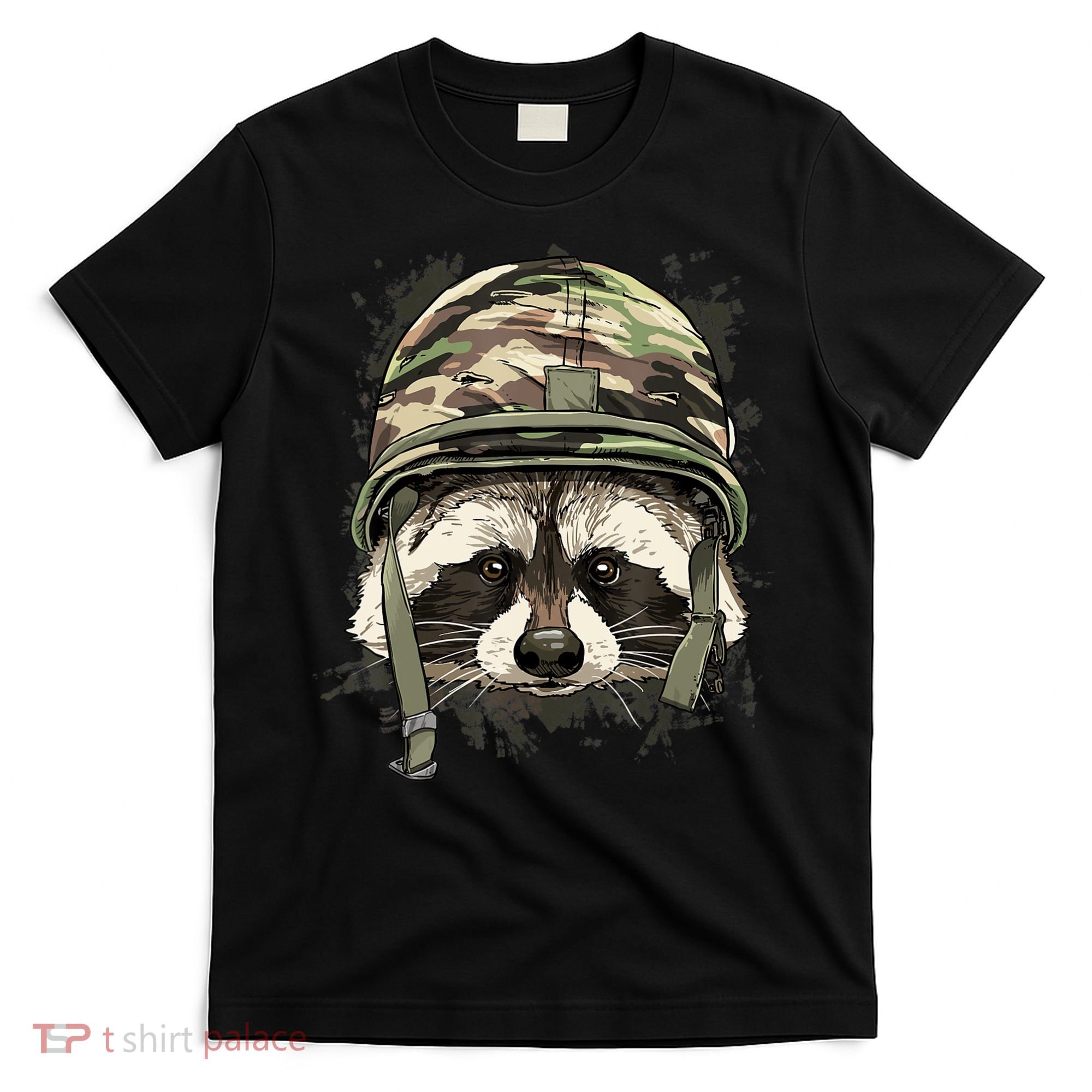Raccoon Soldier Veteran Army Raccoon American Animal Lover T-Shirt