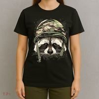 Raccoon Soldier Veteran Army Raccoon American Animal Lover T-Shirt thumb 4