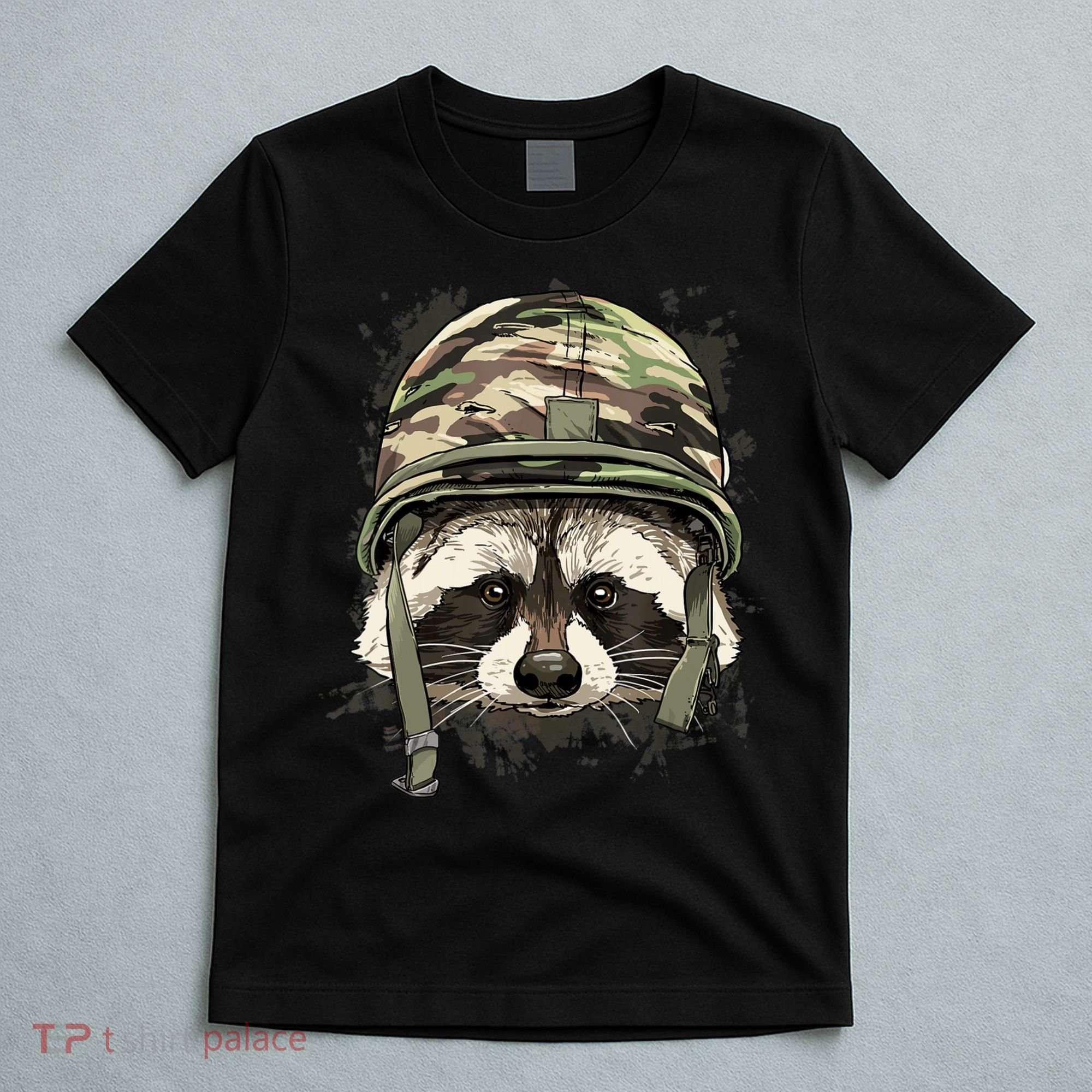 Raccoon Soldier Veteran Army Raccoon American Animal Lover T-Shirt