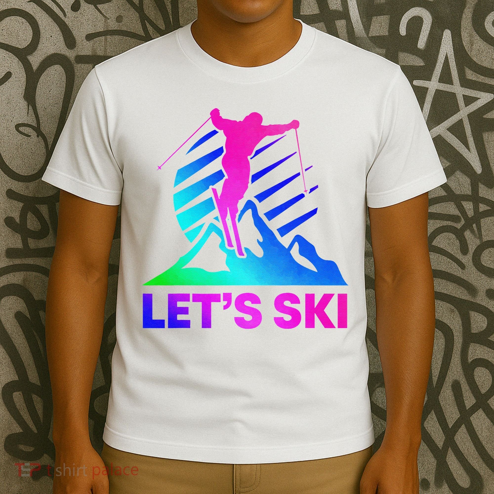 Retro Ski Vintage 80s 90s Skiing Outfit T-Shirt