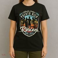 Rincon Surfing Vintage 80s Palm Tree Surfer Puerto Rico Surf T-Shirt thumb 4