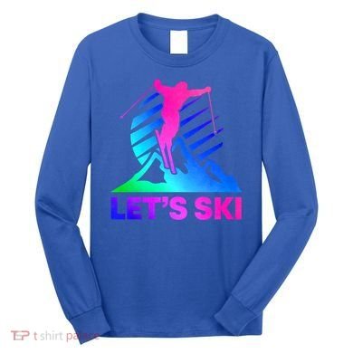 Retro Ski Vintage 80s 90s Skiing Outfit Gift Long Sleeve Shirt