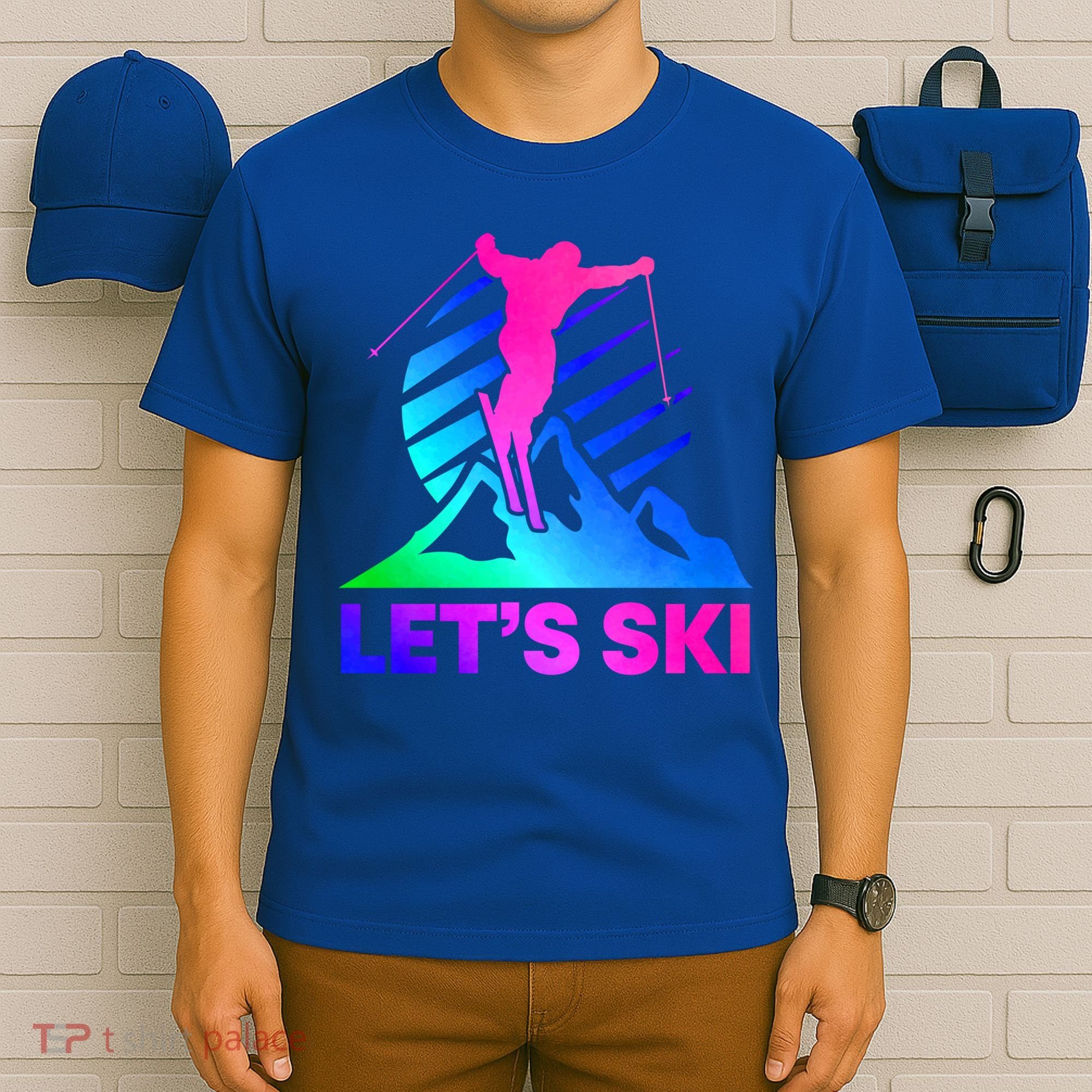Retro Ski Vintage 80s 90s Skiing Outfit Gift T-Shirt