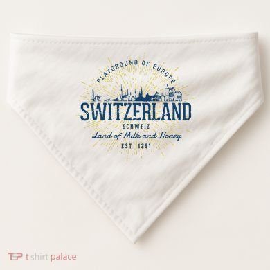 Retro Style Vintage Switzerland USA-Made Doggie Bandana